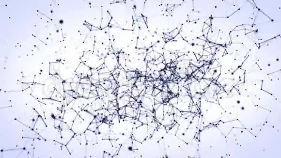 几何抽象背景与连接的点和线分子结构视频的预览图