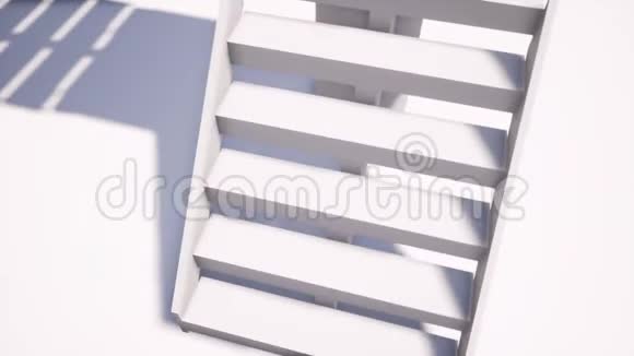 白色楼梯写实三维动画视频的预览图
