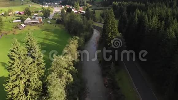 布科维纳蒸汽火车夏季空中景观视频的预览图