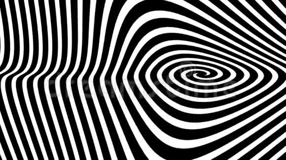 黑白催眠螺旋幻觉背景4K视频视频的预览图