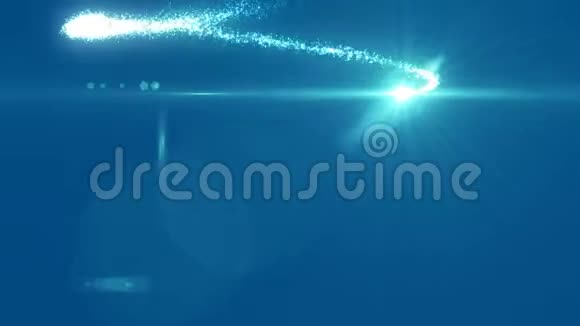 闪烁的光线在蓝色背景下螺旋移动视频的预览图