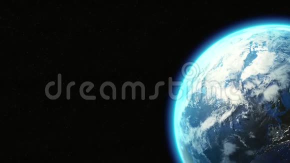 外星飞船飞碟从地球电影动画3D反射宇宙飞船与蓝光视频的预览图