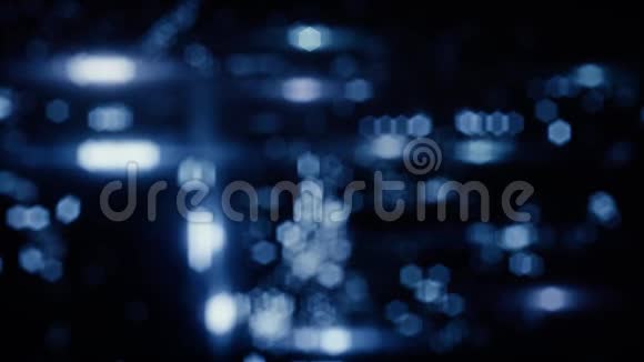 蓝色模糊城市夜景灯光循环运动背景视频的预览图