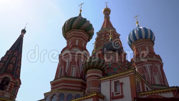 莫斯科红色广场圣巴西尔大教堂景色视频的预览图