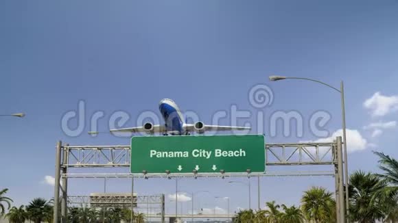 飞机起飞巴拿马城海滩视频的预览图