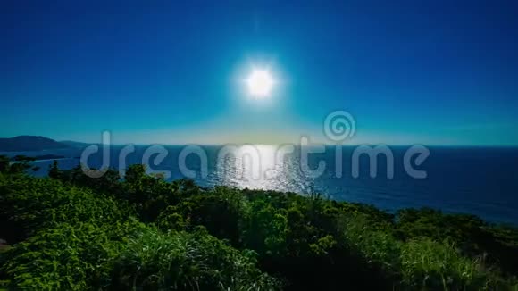 大岛大岛美山海角全景海洋日落时间的推移视频的预览图