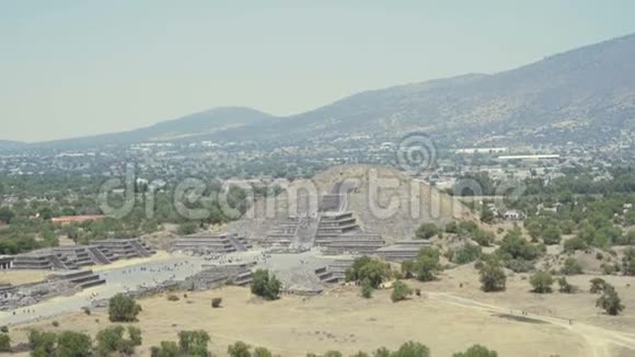 极远射自太阳金字塔古遗址为玛雅城市特奥提瓦坎旺季旅游视频的预览图