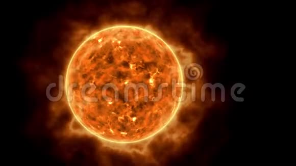 太阳恒星表面与太阳耀斑燃烧太阳动画三维渲染视频的预览图