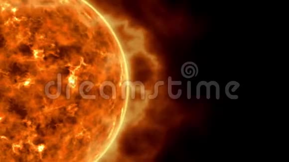 太阳恒星表面与太阳耀斑燃烧太阳动画三维渲染视频的预览图