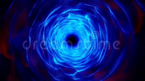 蓝红有机维隧道抽象动画背景视频的预览图
