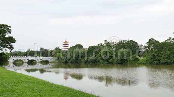 中国花园新加坡与白桥在河视频的预览图