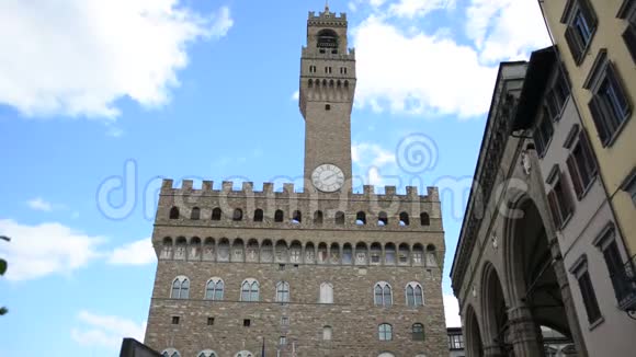 意大利佛罗伦萨的Signoria大拉广场和Vecchio宫视频的预览图