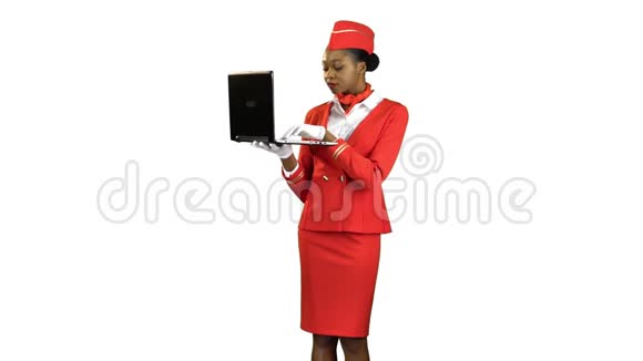 非裔美国空姐打印文本阿尔法通道视频的预览图