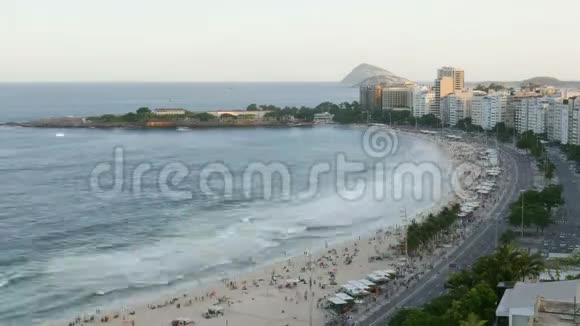 巴西里约热内卢Copacabana海滩的时间流逝视频的预览图