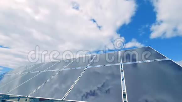 楼顶太阳能发电机关闭绿色能源概念视频的预览图
