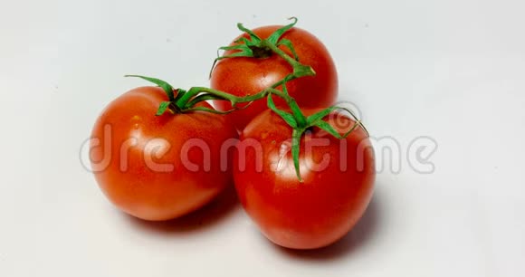 在白色背景下番茄老化和干燥的时间间隔视频的预览图