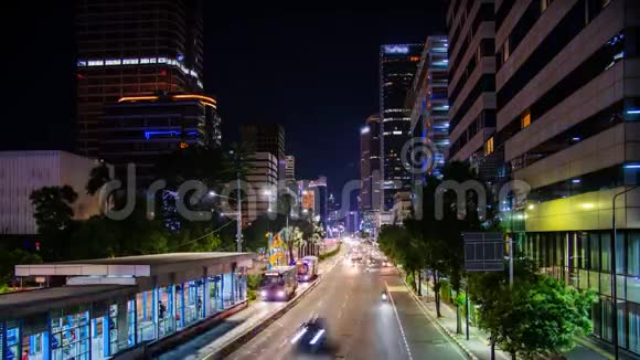 雅加达市夜间道路交通印度尼西亚视频的预览图