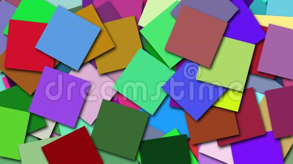 许多彩色的正方形形状在表面3D渲染计算机生成的背景视频的预览图