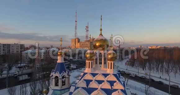 空中射击美丽的俄罗斯东正教视频的预览图