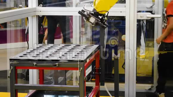 机器人分拣系统媒体通用机器人的夹持器在智能仓库中进行细节排序视频的预览图