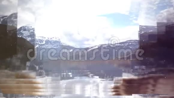 数字生成的河流和雪山视频视频的预览图
