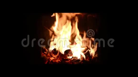 壁炉里燃着柴火视频的预览图