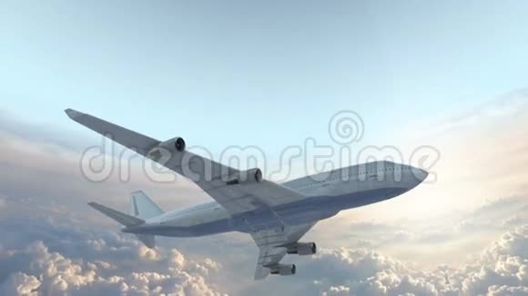波音747在天空中视频的预览图