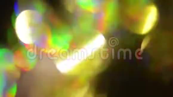 离焦粒子的多色箔创意全息背景视频的预览图