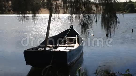 停泊在湖上的小船视频的预览图