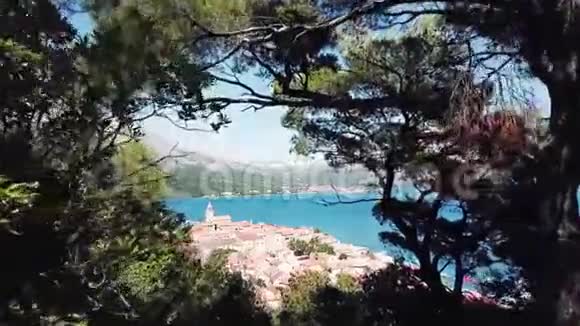 克罗地亚科尔库拉镇的完美景色视频的预览图