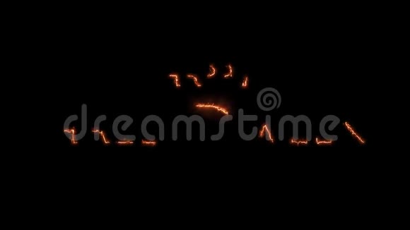 万圣节快乐问候文字与粒子和火花隔离黑色背景视频的预览图