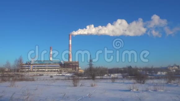 工业景观电站热力烟囱视频的预览图