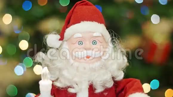 玩具圣诞老人在后台问候视频的预览图