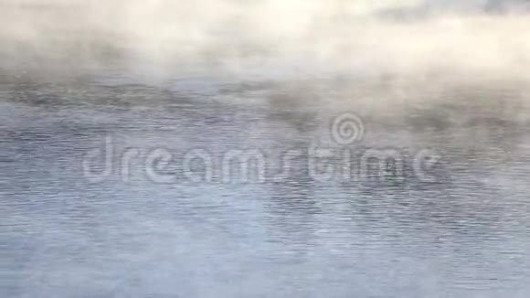 河上的雾夏日晴朗的早晨视频的预览图