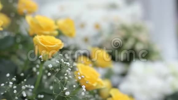 仪式前一个夏天的一束黄玫瑰视频的预览图
