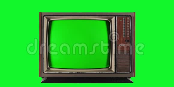 带绿色屏幕和背景的老式老电视视频的预览图