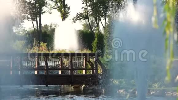 喷泉和小桥视频的预览图