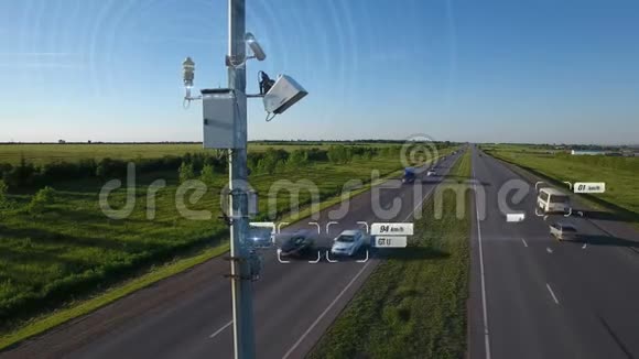交通速度雷达跟踪控制图示汽车自动速度检测与发送视频的预览图