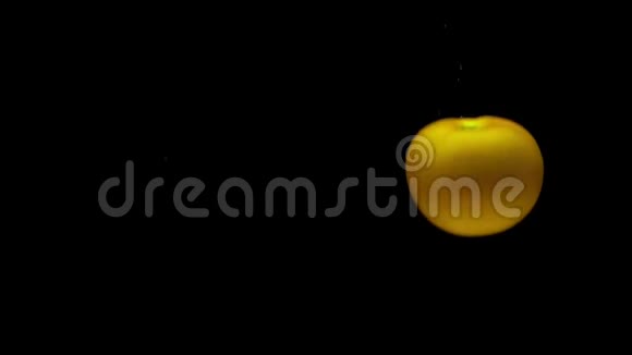 三只黄色的母象落在透明的水中黑色的背景视频的预览图