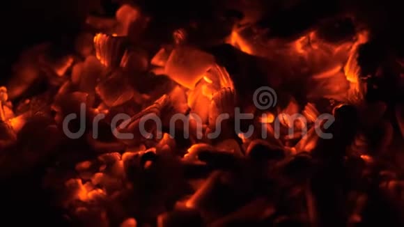 燃烧的煤烤架里有木炭视频的预览图