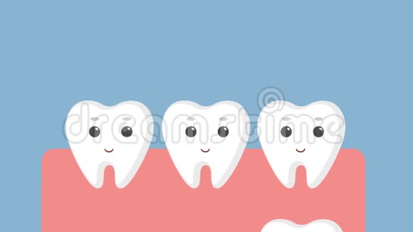 有白色牙齿的卡通牙床视频的预览图