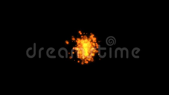 橙色发光的波克粒子在中心混合视频的预览图