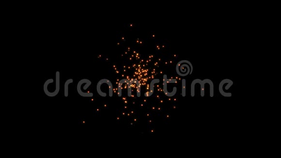 小点橙色发光的波克粒子在中心混合视频的预览图