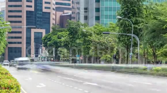 新加坡市中心周围的交通时间流逝视频的预览图
