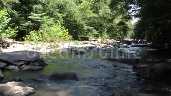 佐治亚州索普溪夏天从索普溪和上游的视野缩小视频的预览图