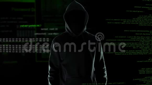 黑客在镜头里做威胁性的手势网络攻击和勒索视频的预览图