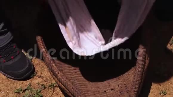 在印度喀拉拉邦胡椒被倒进袋子里视频的预览图