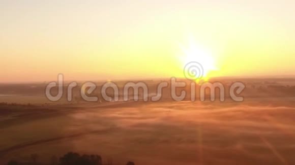夏季大雾清晨的强烈阳光视频的预览图
