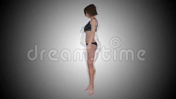 减肥后的黑白视频动画视频的预览图