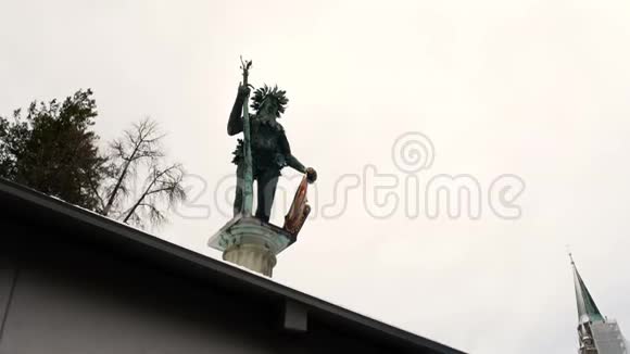 奥地利萨尔茨堡野人雕像地标视频的预览图